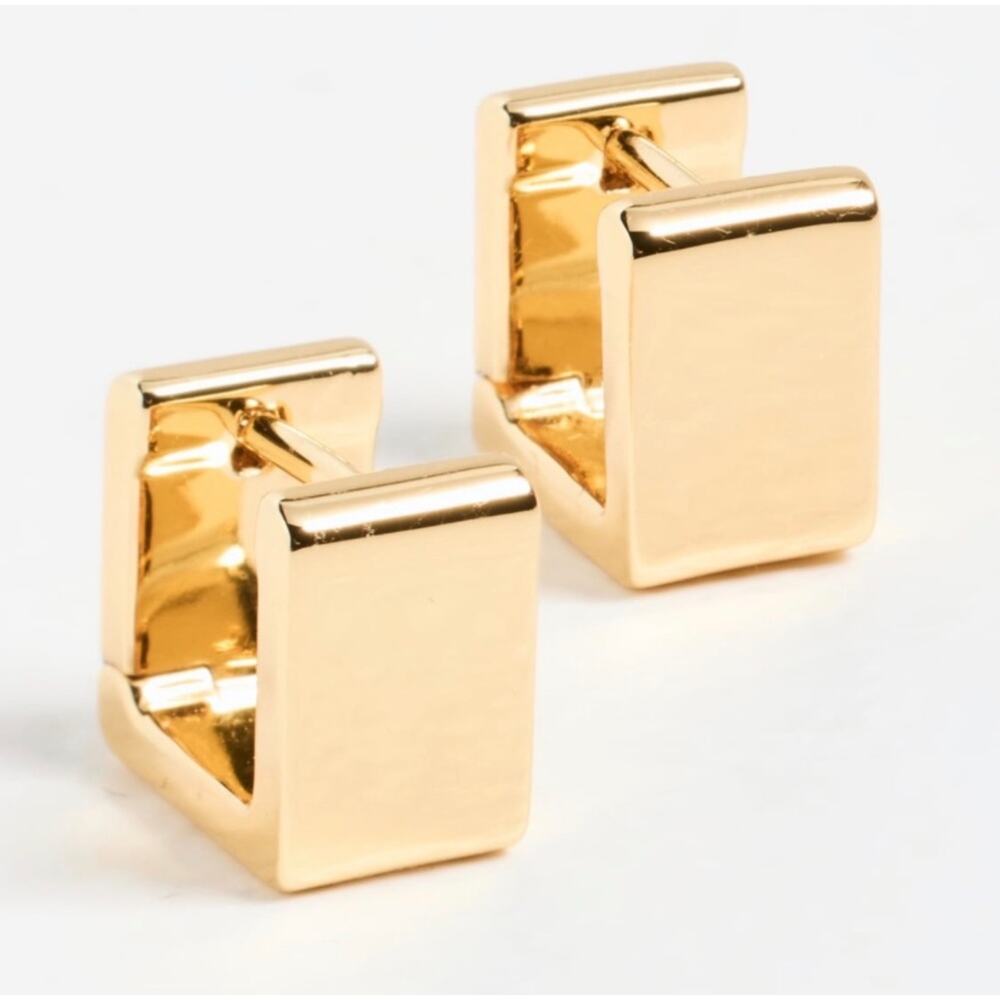 Gorjana gold Nico Square Huggies Earrings